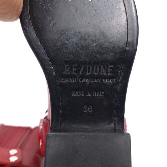 RE/DONE Short Cavalry Harness Boots Western 90s Grunge Cherry Red 36 Horse Girl - Picture 9 of 12